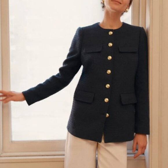 Pomander Place Navy Tweed Jennings Jacket Sz Small MSRP $148 - Picture 7 of 9